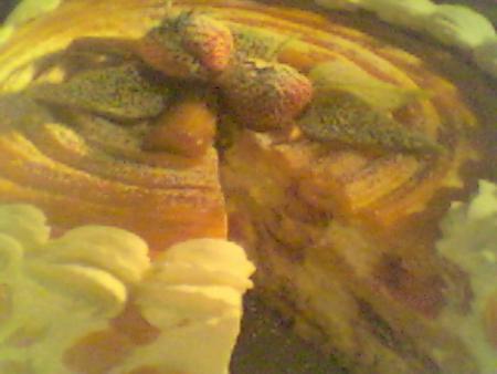 tarte a la rhubarbe et aux fraises a 18 euro